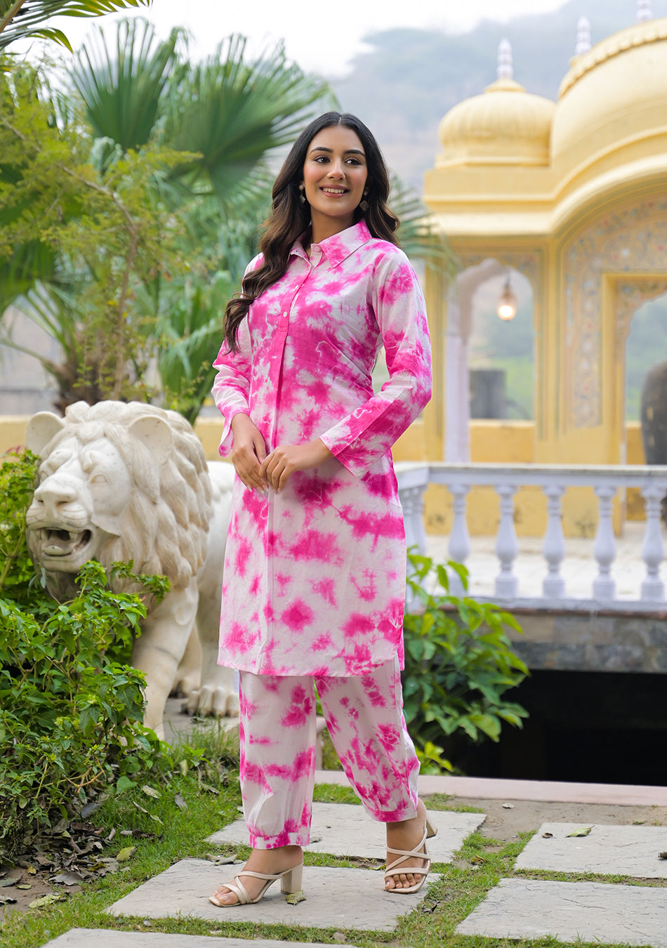 Aravalii Pink Tie-Dye Luxe Set