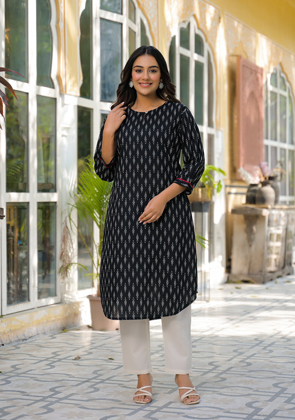Boho Style Black Print Kurta