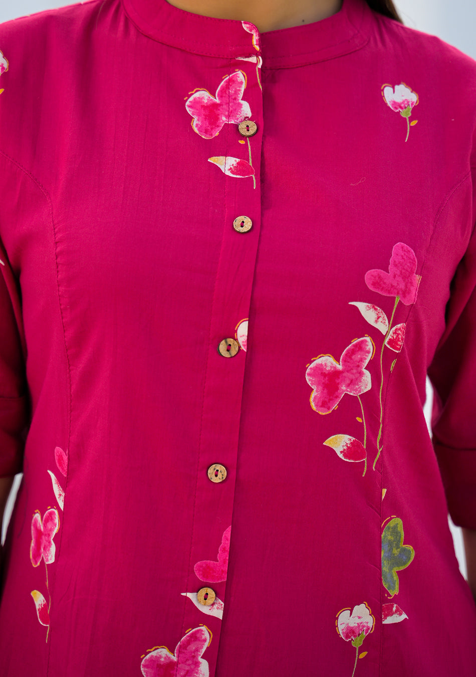 Aravalii Raspberry Floral Co-ord Set