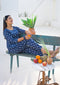 Aravalii Navy Blue Blossom Night Suit