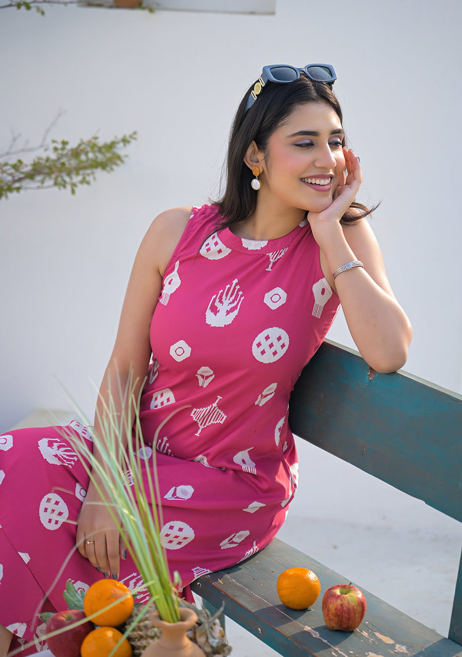 Aravalii Rose Pink Heritage Motif  Co-ord Set
