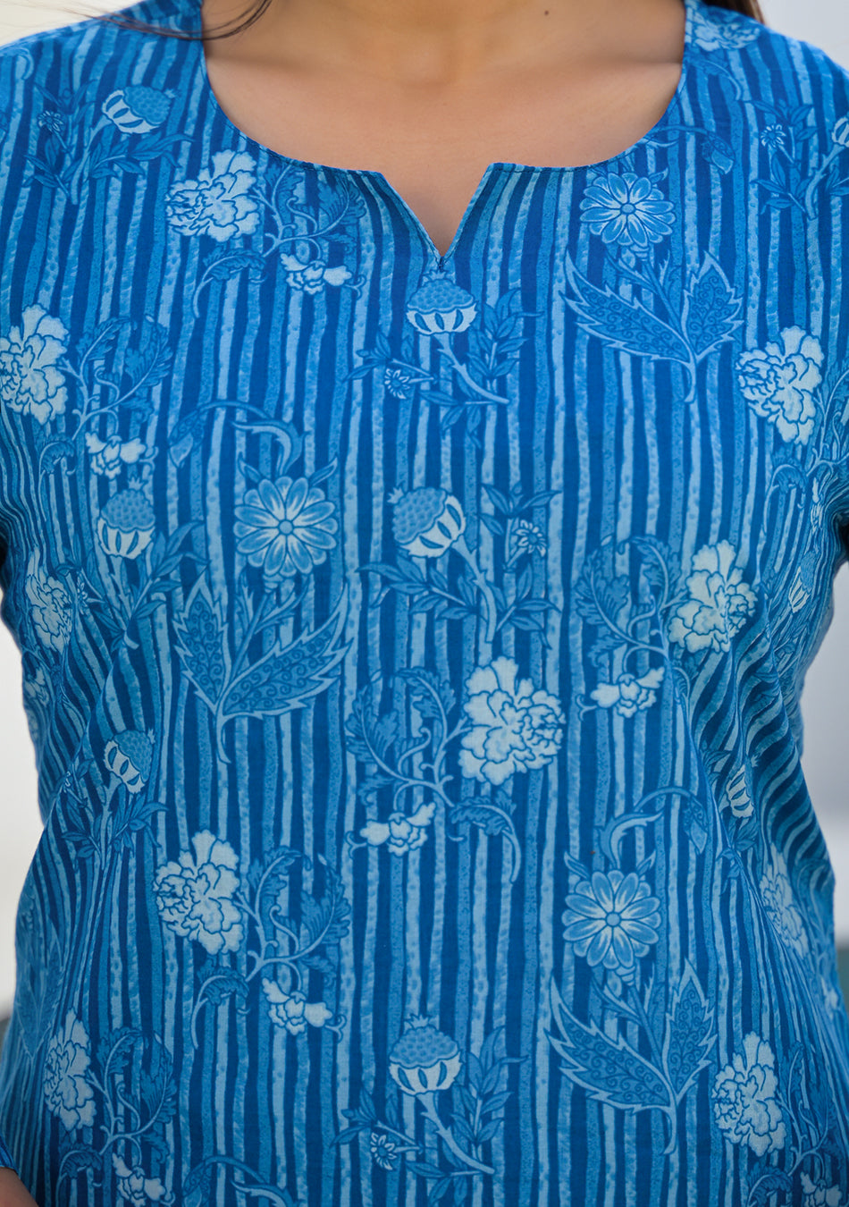 Aravalii Blue Meadow Stripe Night Suit