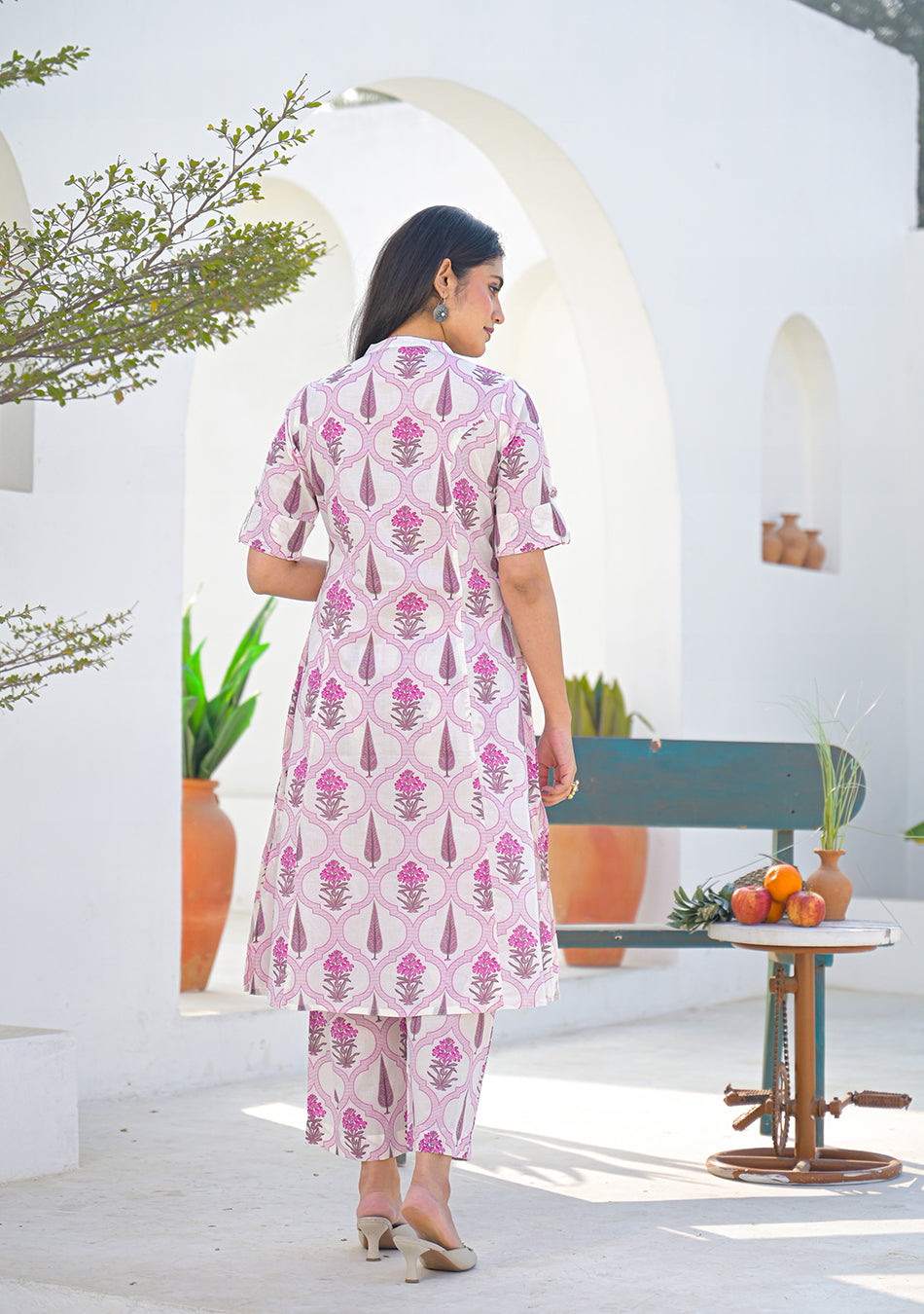 Aravalii Pink Mughal Motif Co-ord set