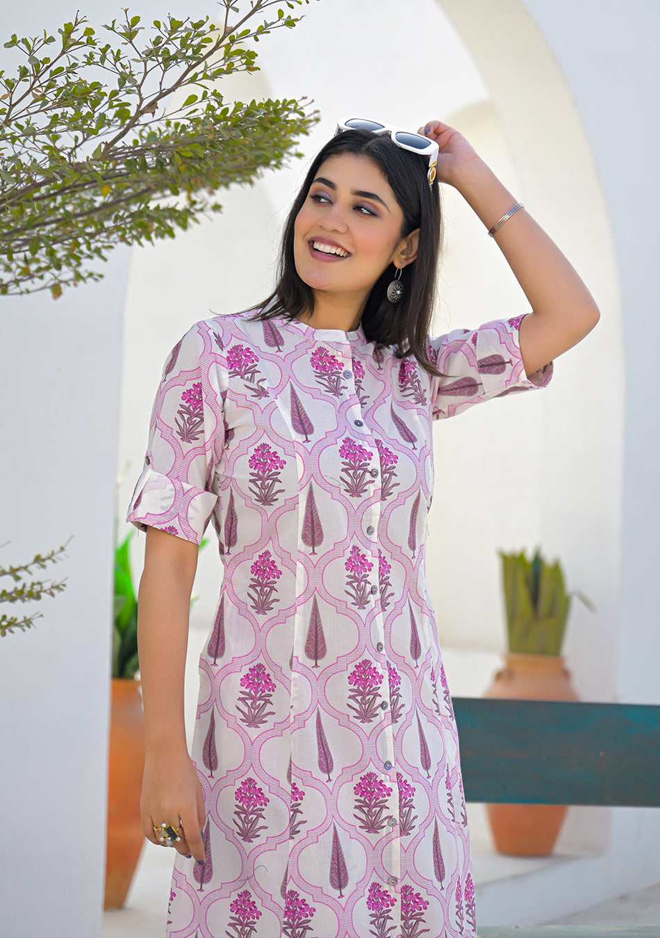 Aravalii Pink Mughal Motif Co-ord set