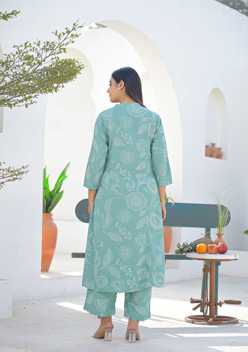 Aravalii Sage Green Floral Print Co-ord set