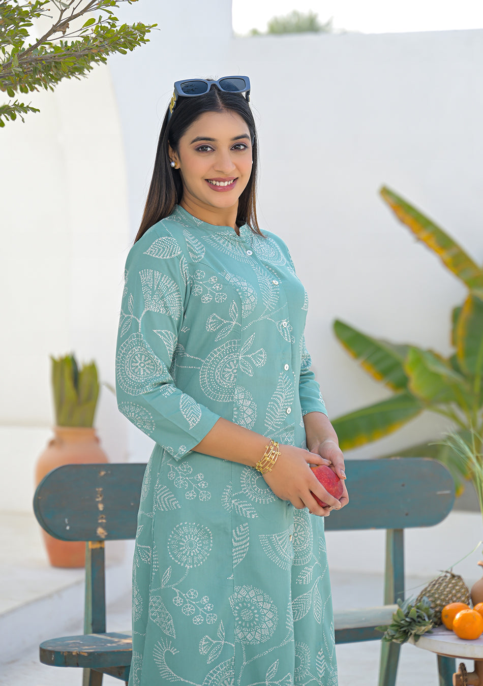 Aravalii Sage Green Floral Print Co-ord set