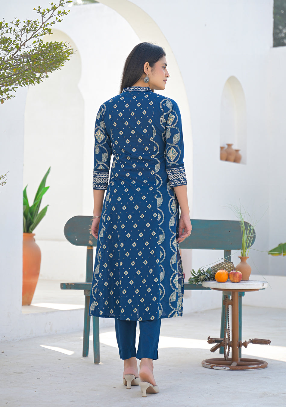 Aravalii Regal Indigo Motif Suit Set