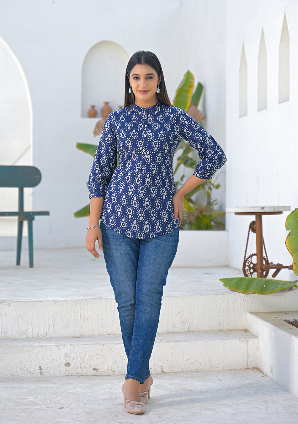 Aravalii Midnight indigo Buta Top