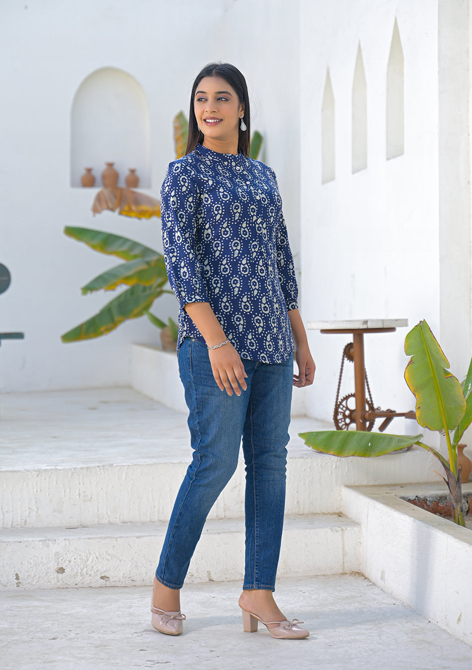 Aravalii Midnight indigo Buta Top
