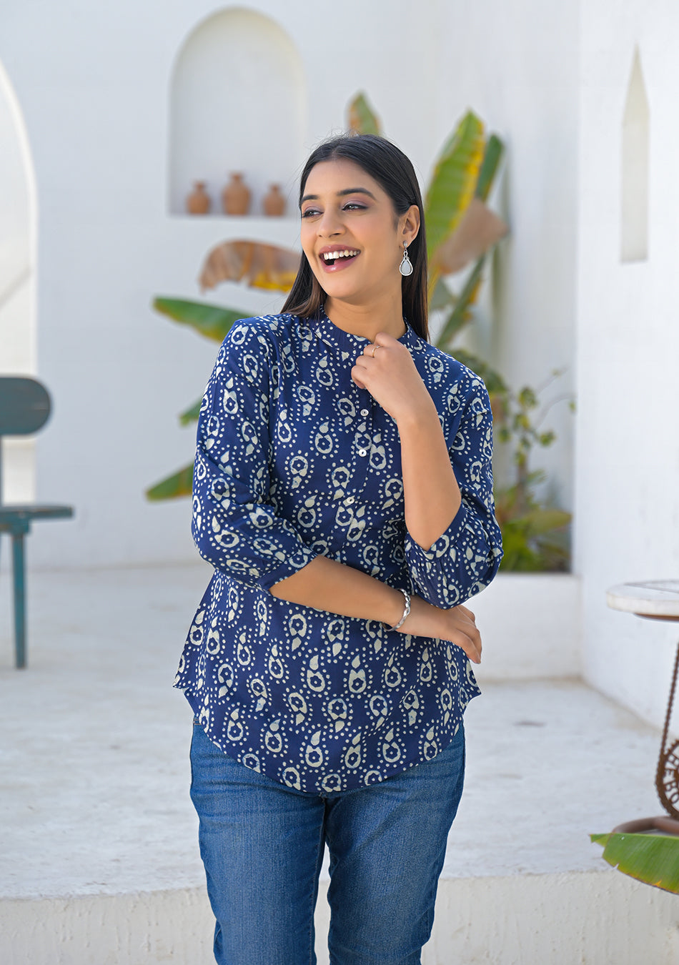 Aravalii Midnight indigo Buta Top