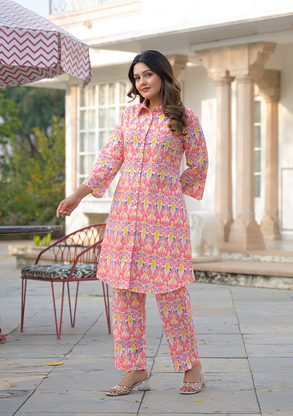 Aravalii Coral Ikkat Co-ord Set