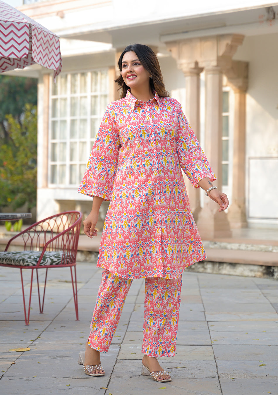 Aravalii Coral Ikkat Co-ord Set