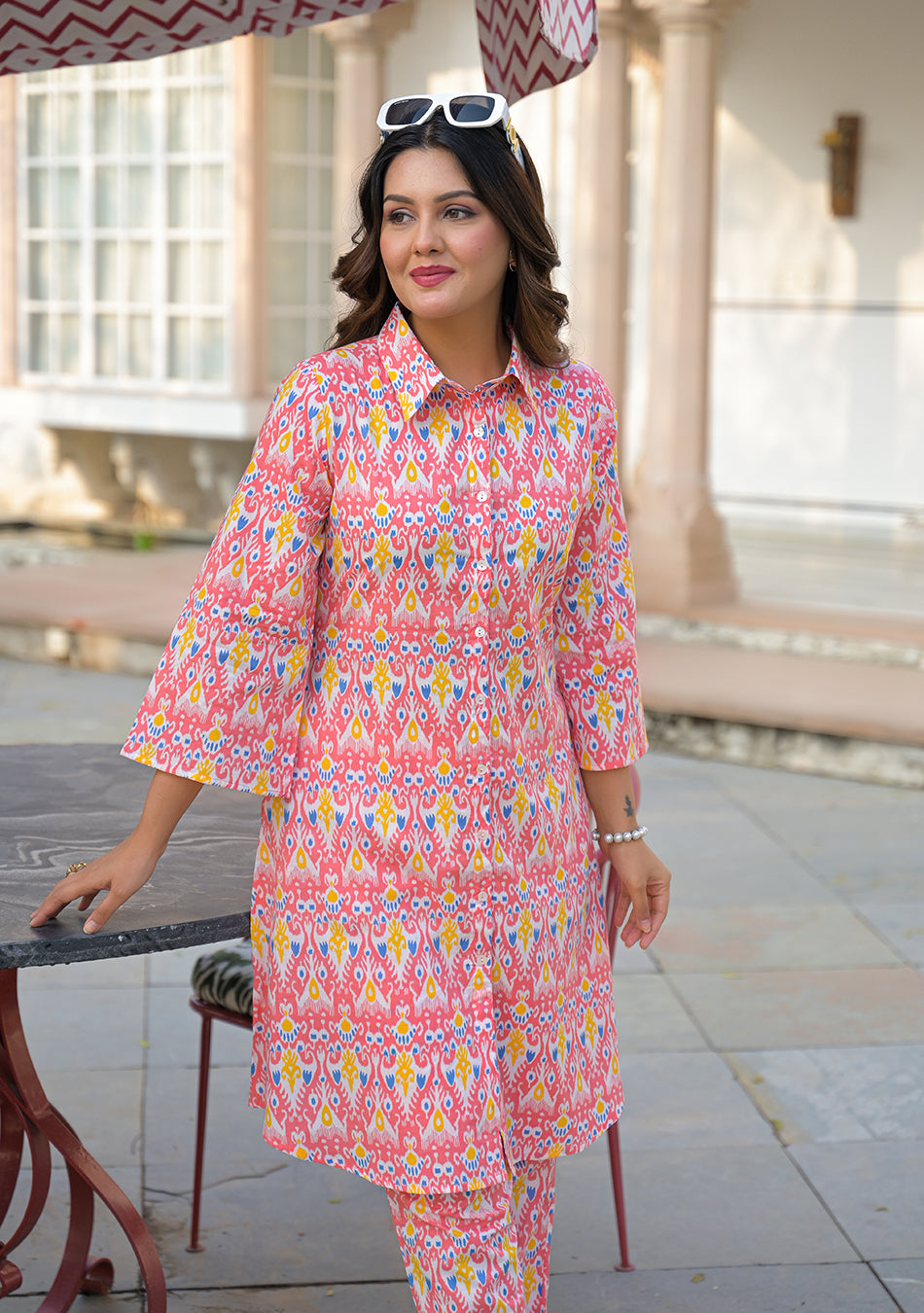 Aravalii Coral Ikkat Co-ord Set