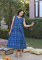 Indigo Floral Print Midi Dress