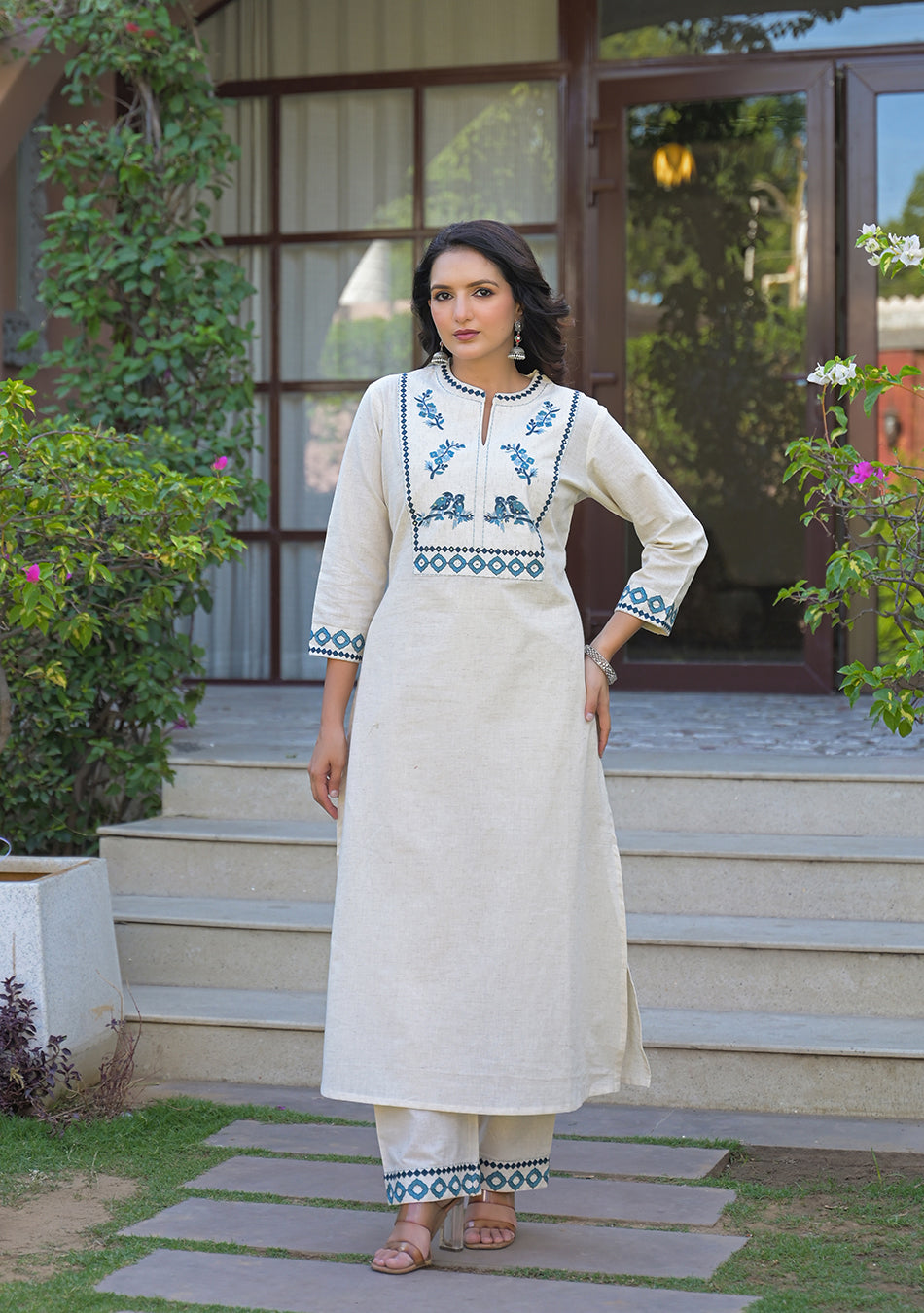 Aravalii Ivory Serenity Artisan Suit Set