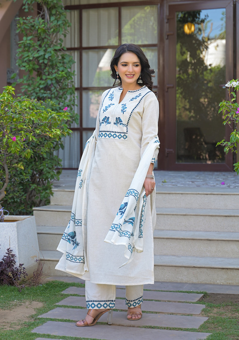 Aravalii Ivory Serenity Artisan Suit Set