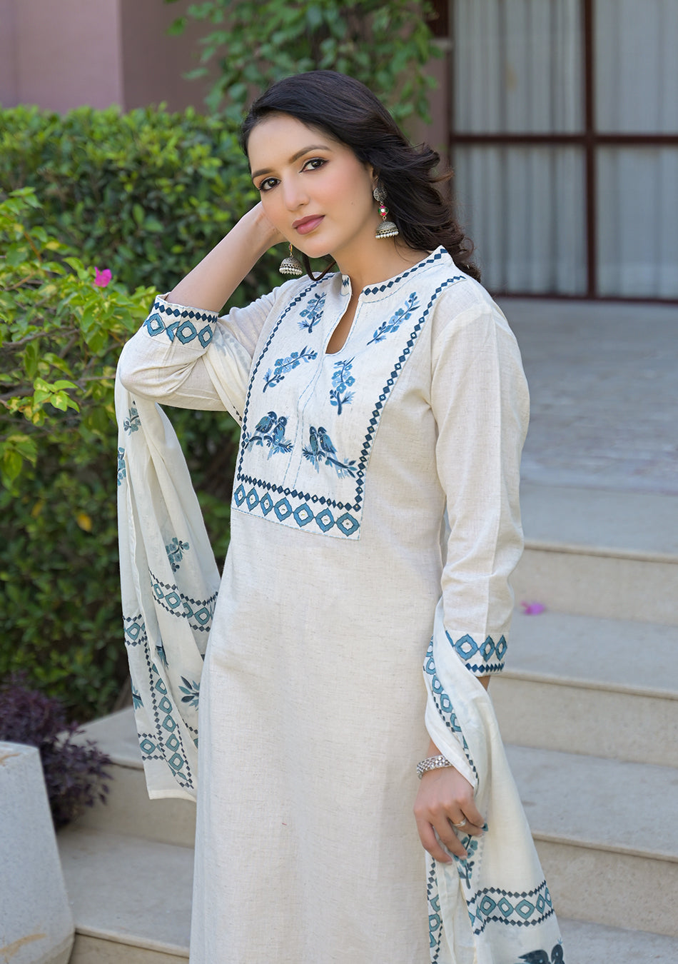 Aravalii Ivory Serenity Artisan Suit Set