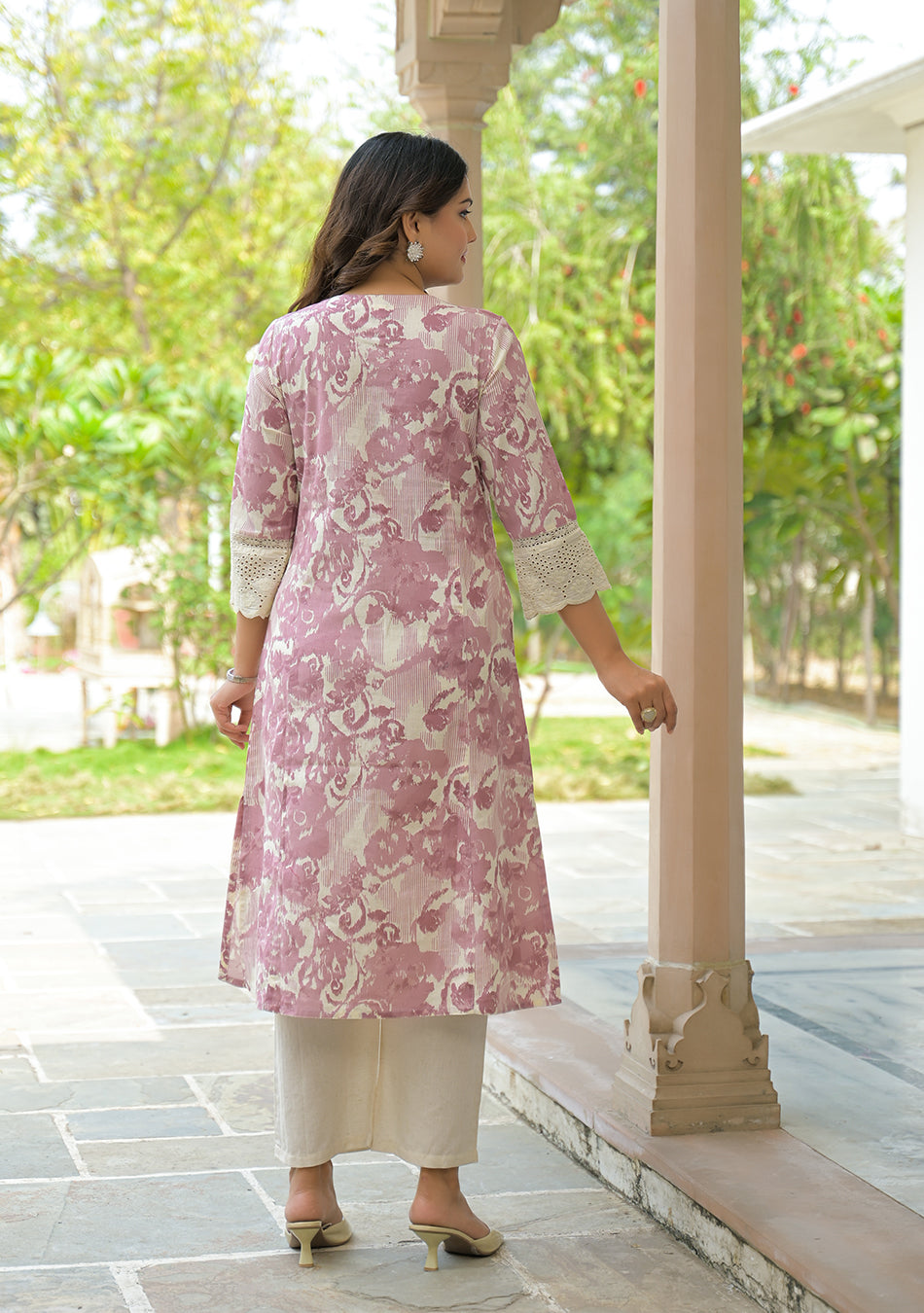 Blush Bloom Schiffli Kurta