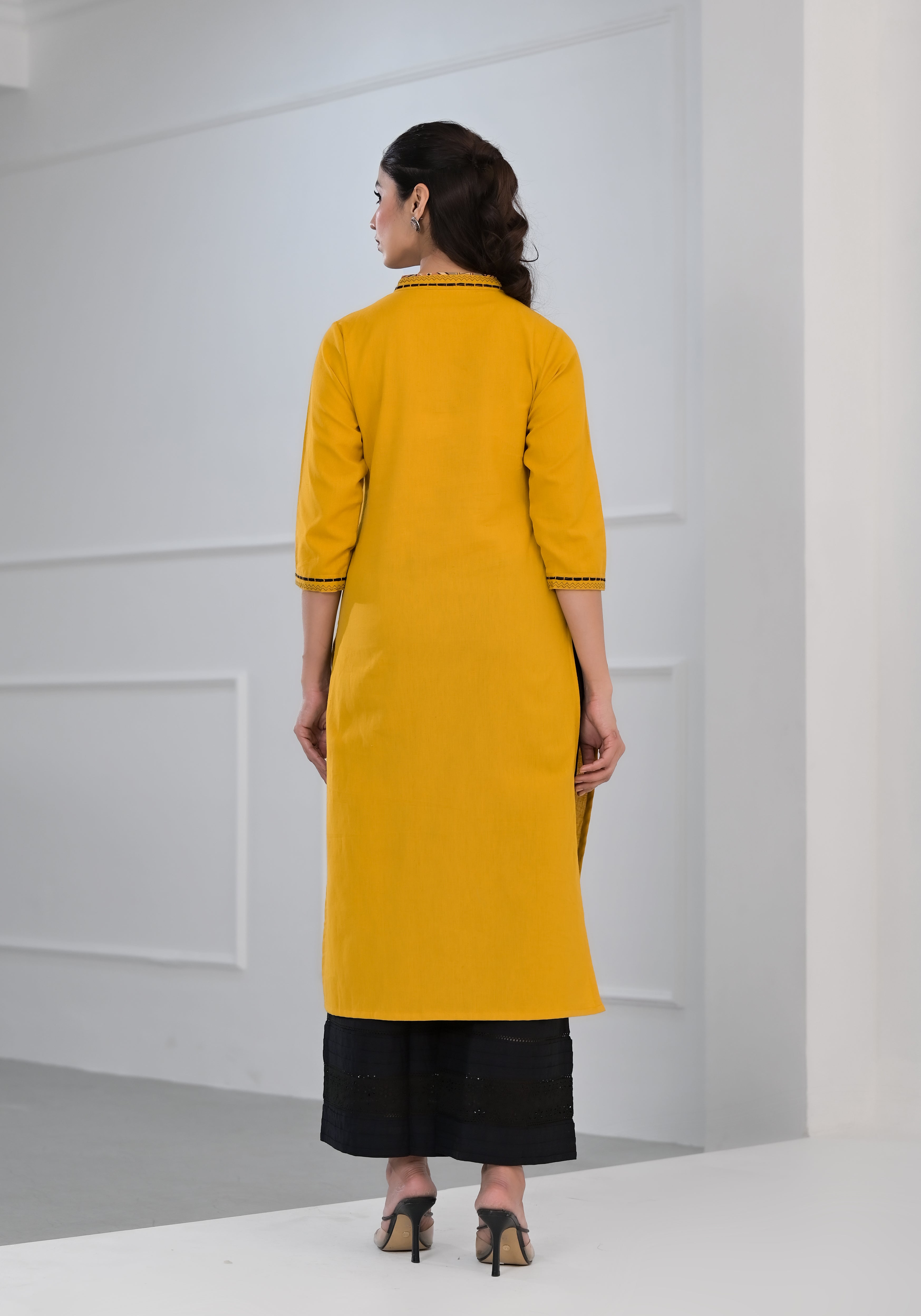 Solid Yellow Kurta