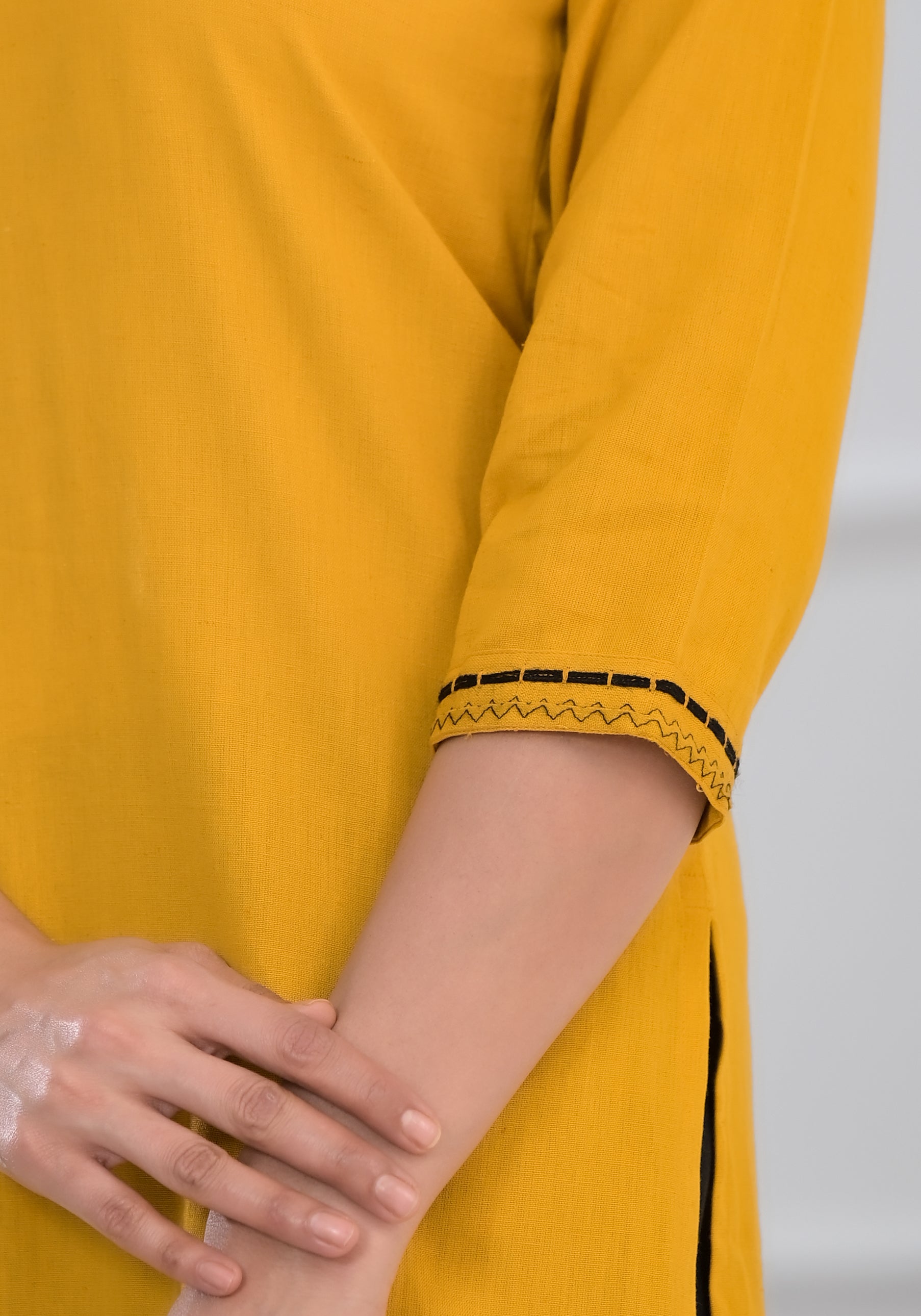 Solid Yellow Kurta