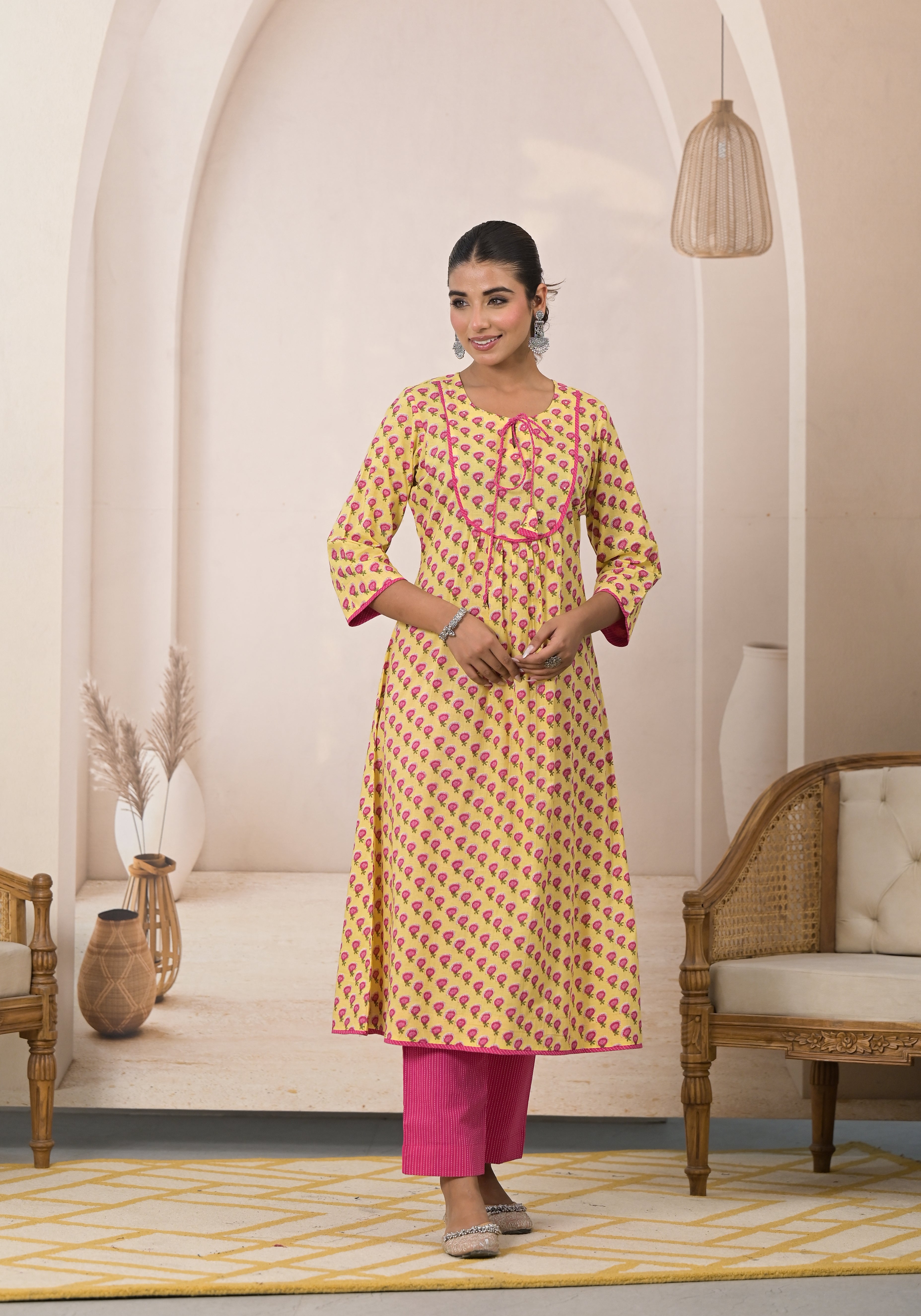 Sunshine Bloom Anarkali Suit Set