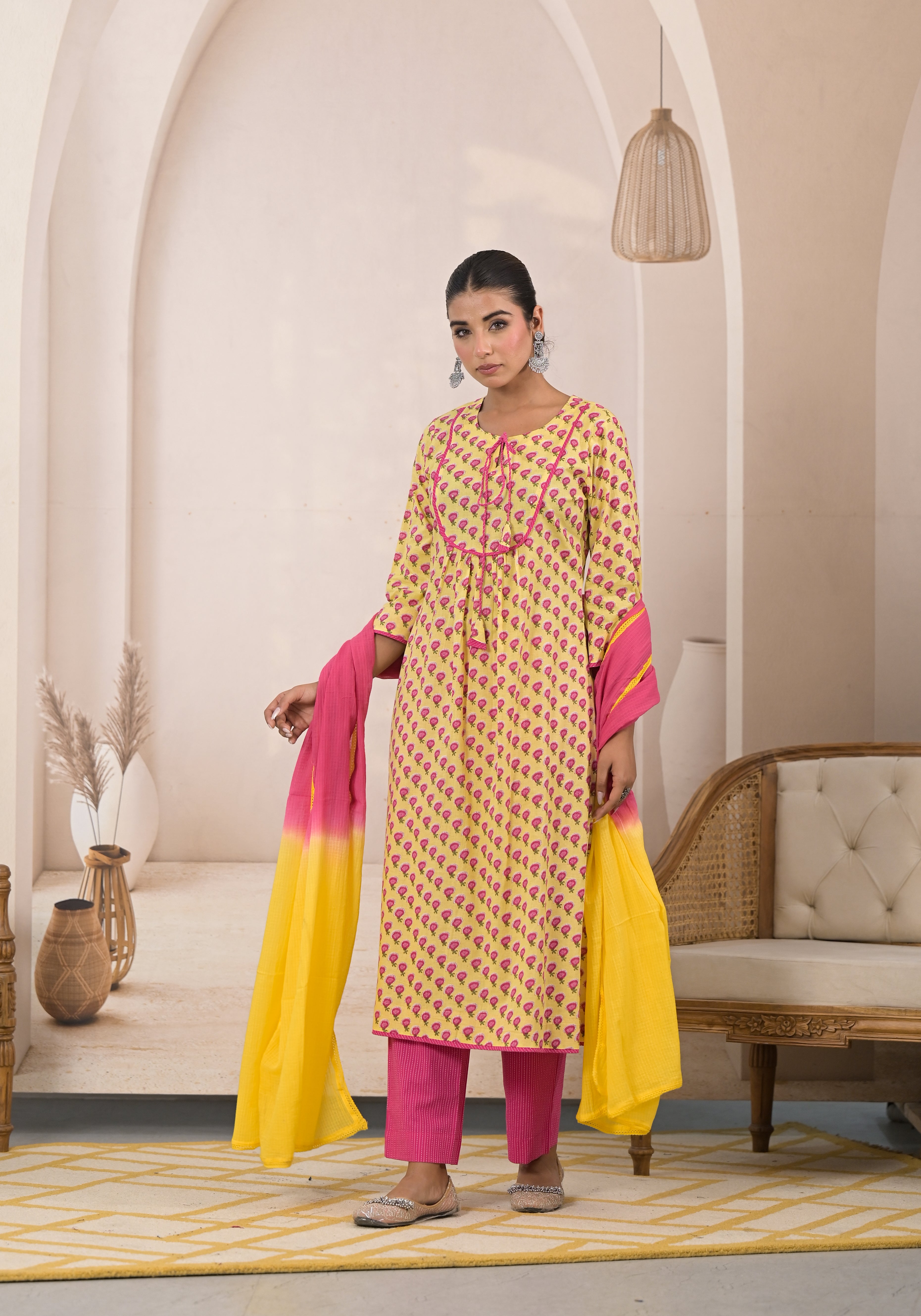 Sunshine Bloom Anarkali Suit Set