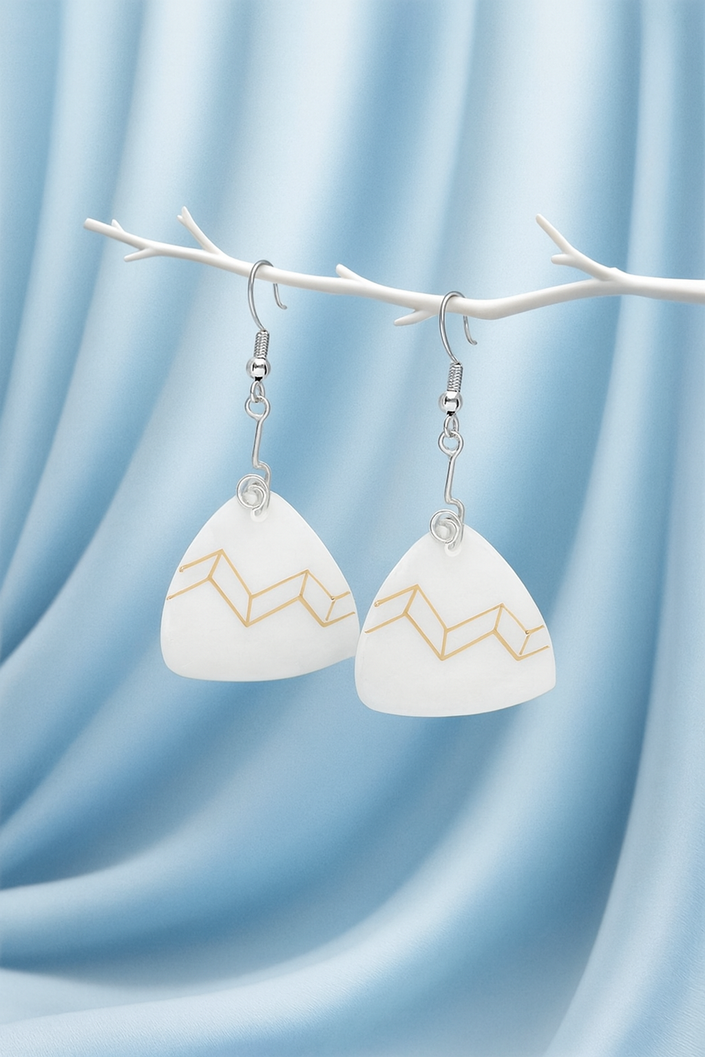 Ivory triangle earrings