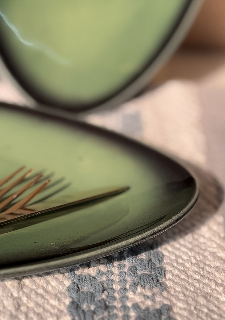 Green Oblong Triangle Platter