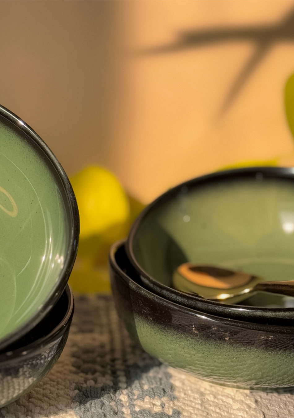 Green Oblong Soup Bowls