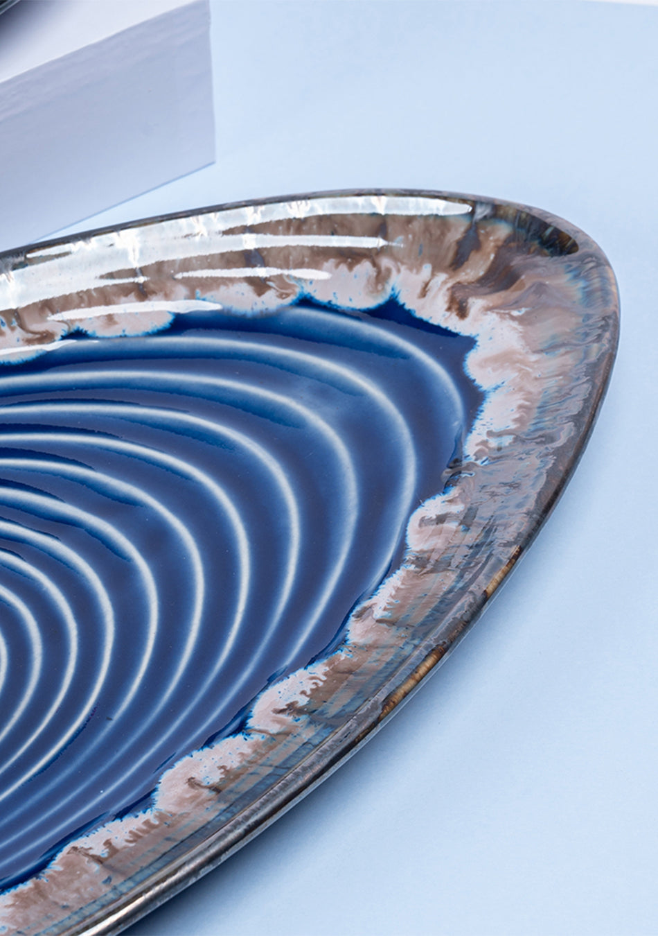Blue-Grey Energy Ceramic Platter Set
