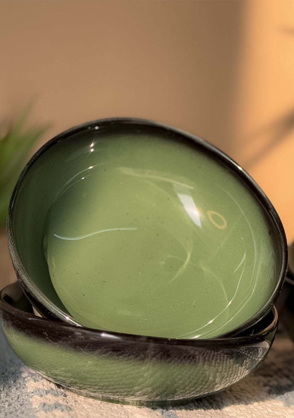 Green Oblong Soup Bowls