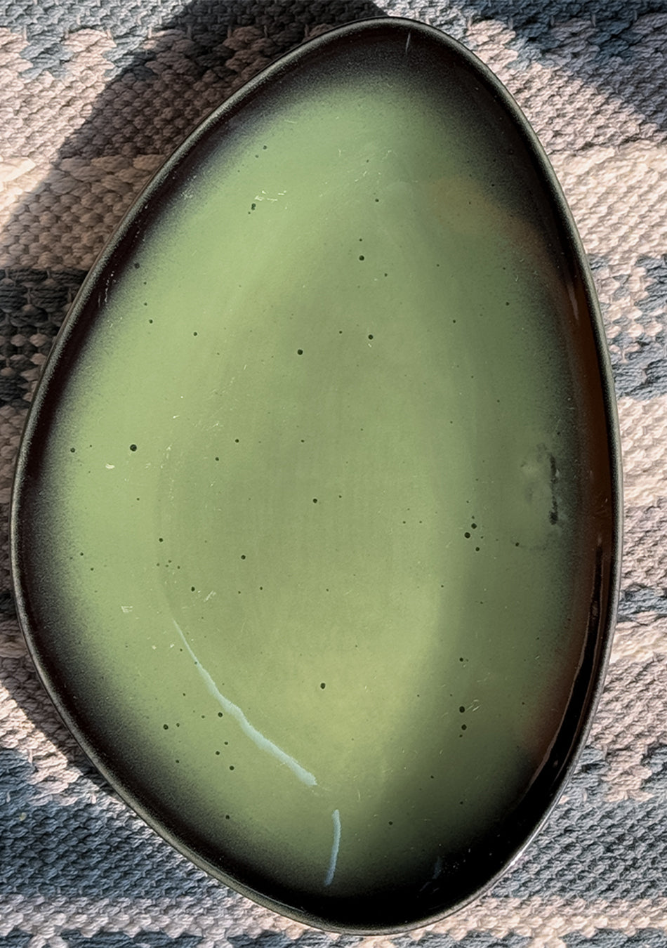 Green Oblong Triangle Platter