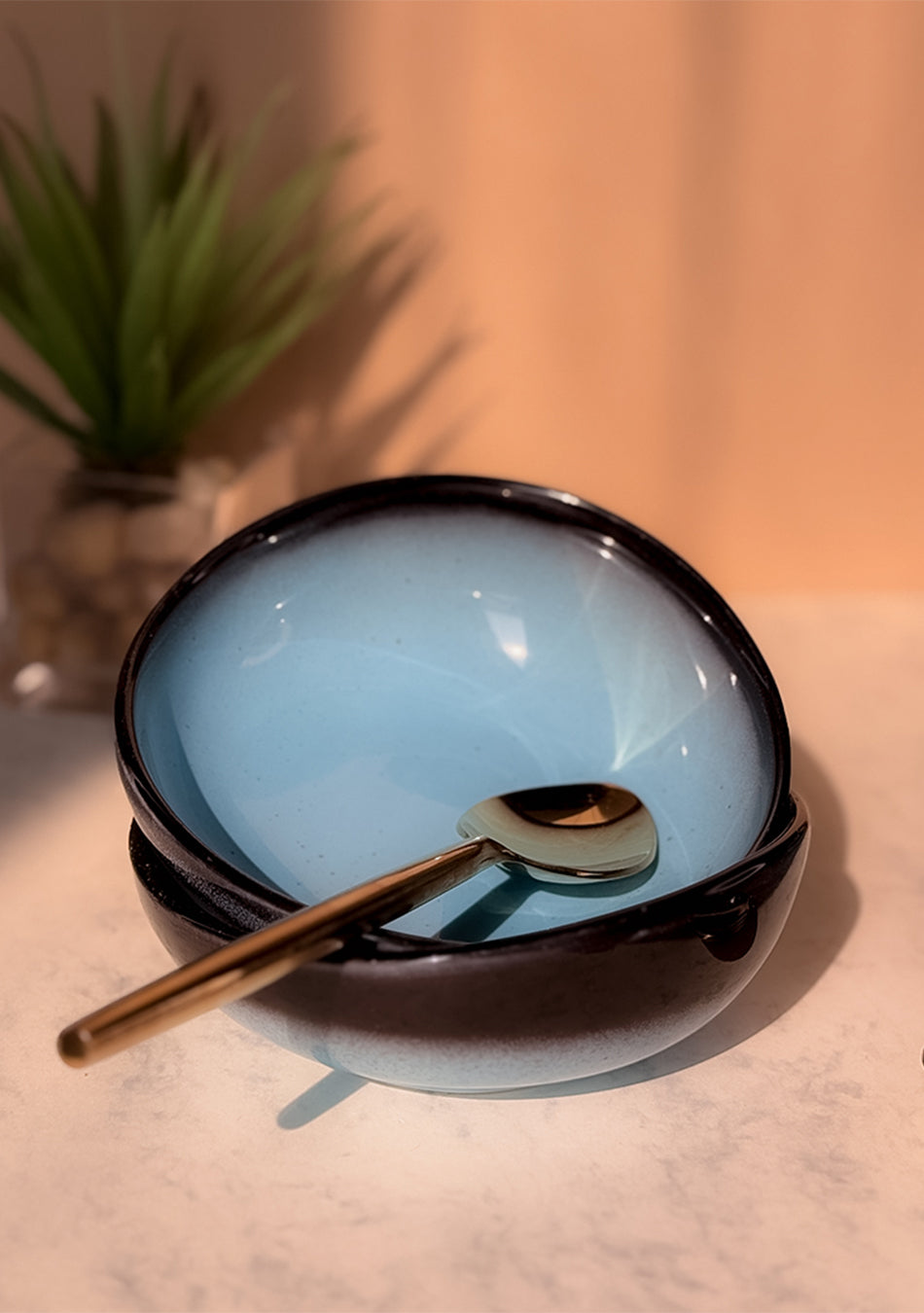Blue Oblong Portion Bowls