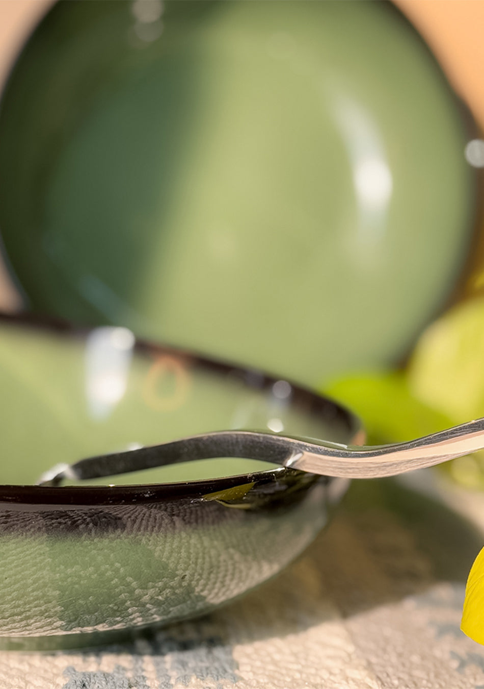 Green Oblong Serving Bowls