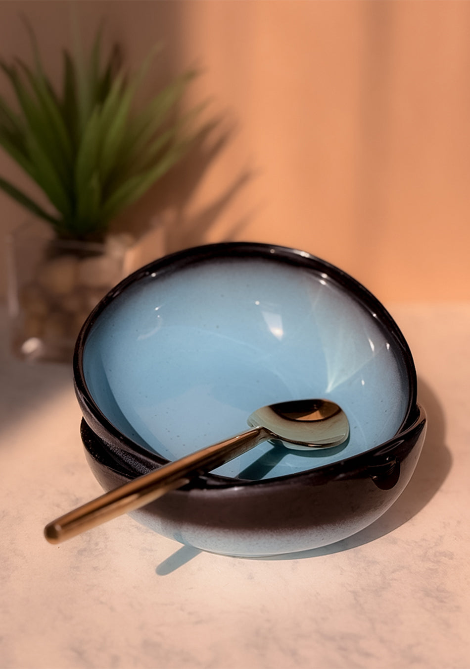 Blue Oblong Soup Bowls