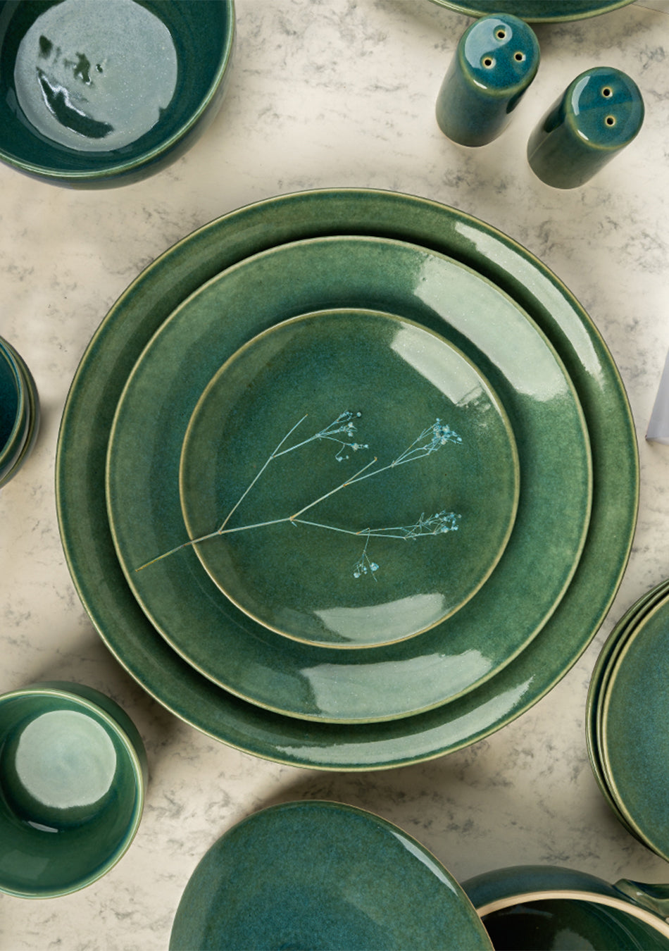 Jade Waters Dinnerset - Set of 37
