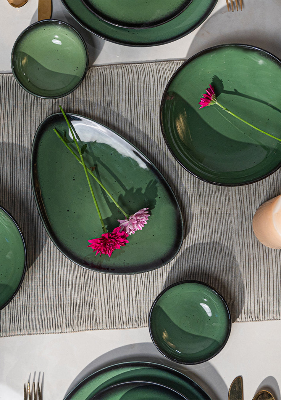Green Oblong Dinnerset