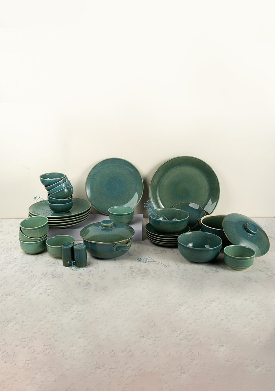 Jade Waters Dinnerset - Set of 37