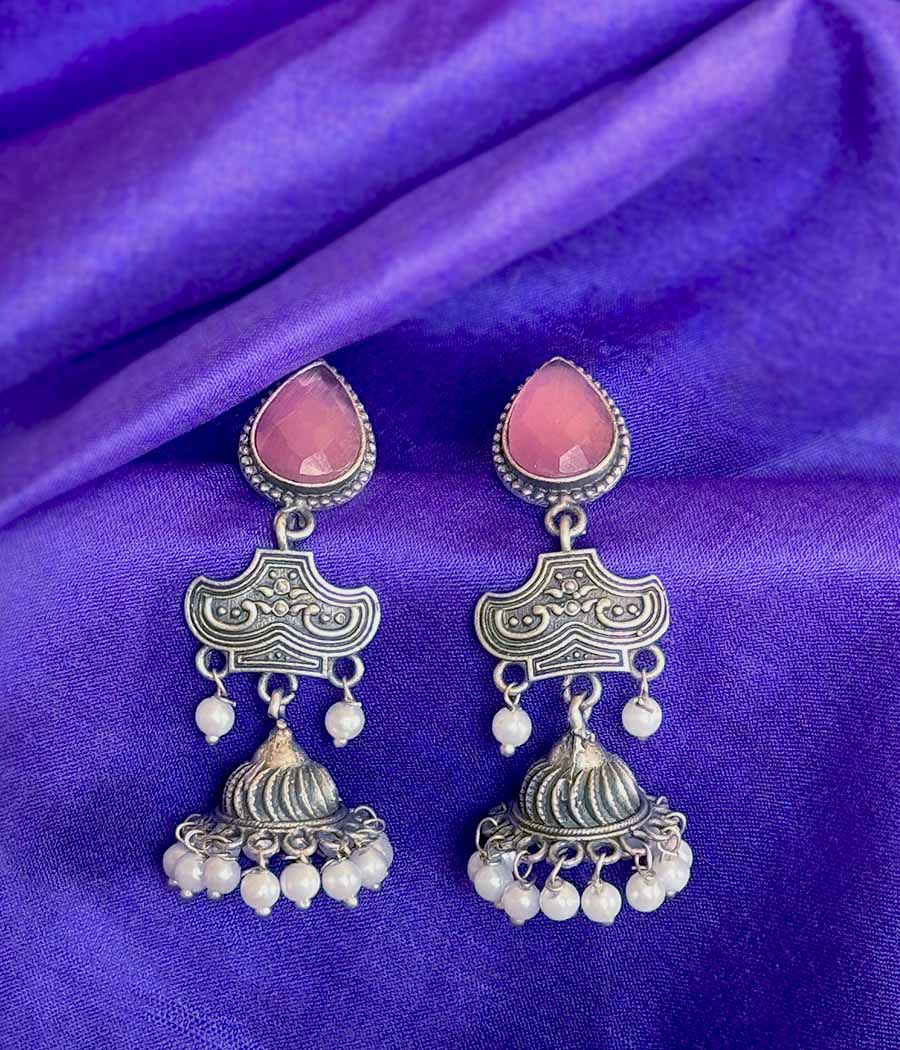 Blush Gem Pearl Cascade Danglers