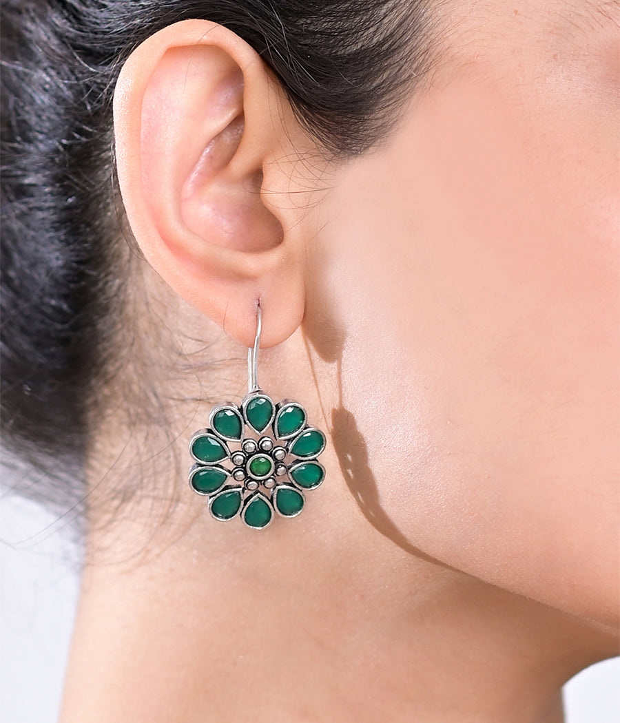 Emerald Blossom Pendant Set