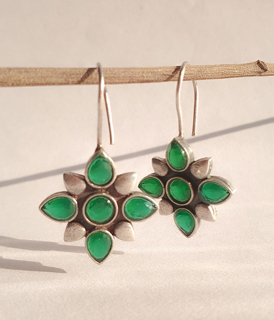 Verde Petal Hook Earrings