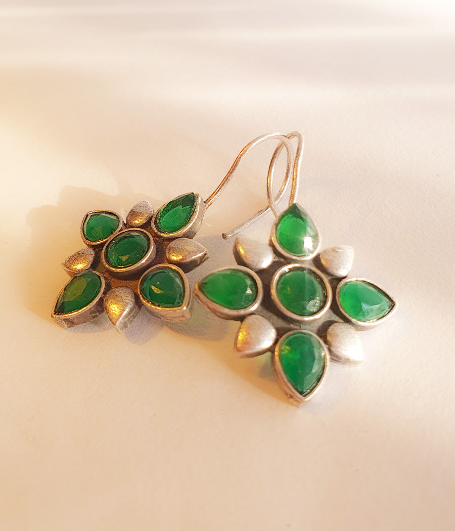 Verde Petal Hook Earrings