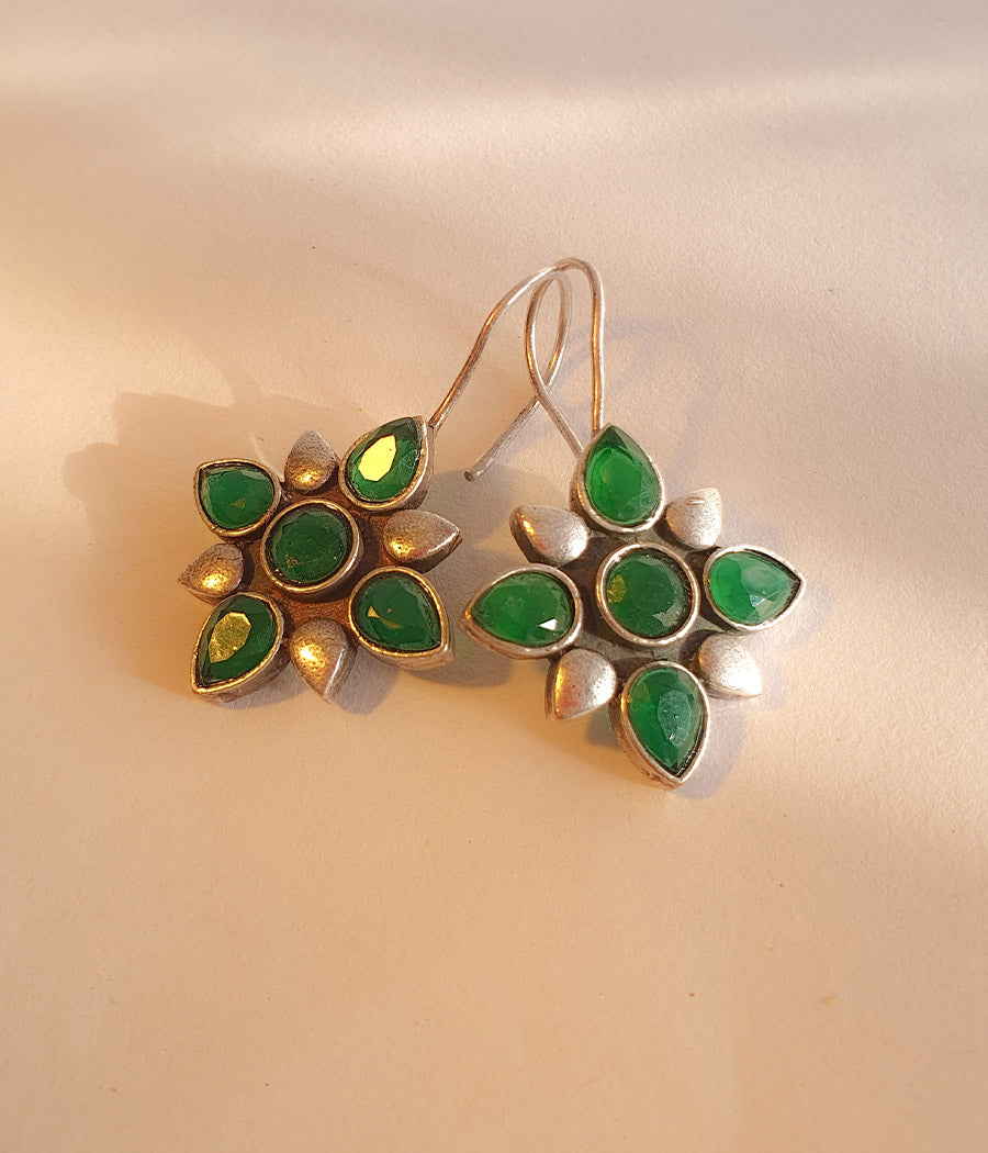 Verde Petal Hook Earrings