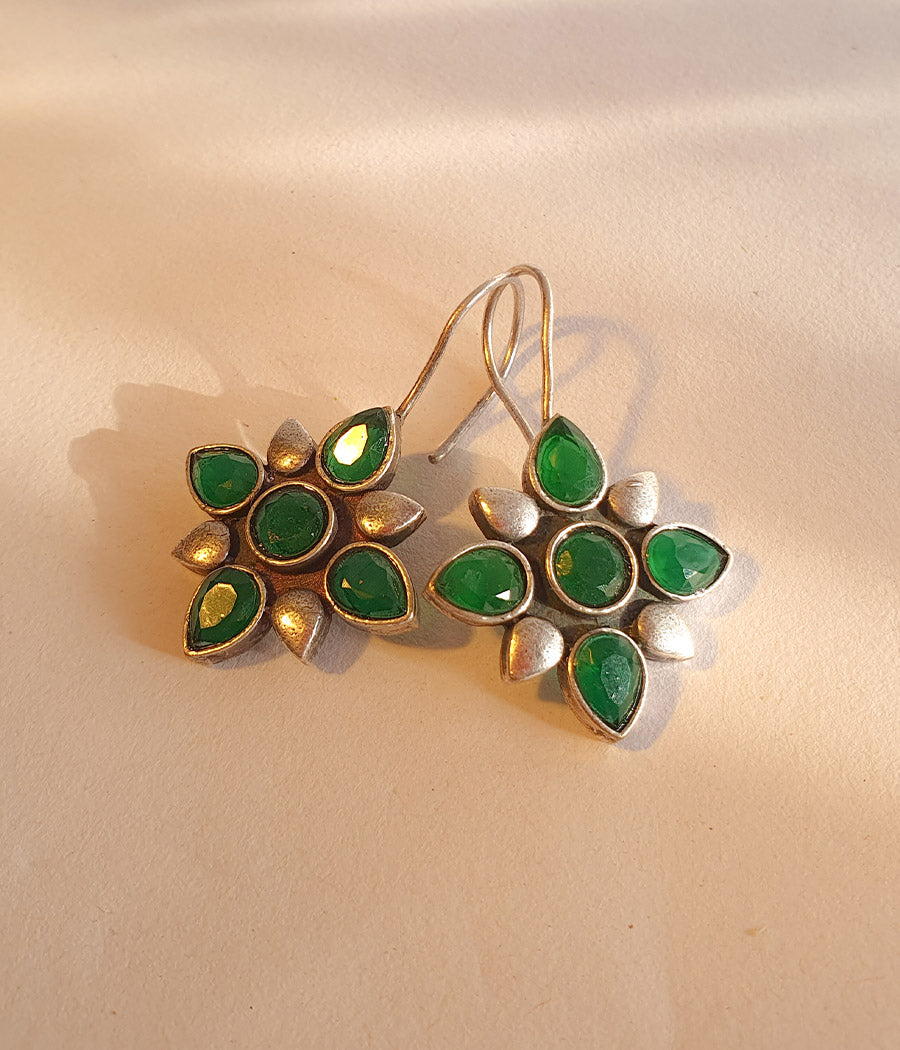 Verde Petal Hook Earrings