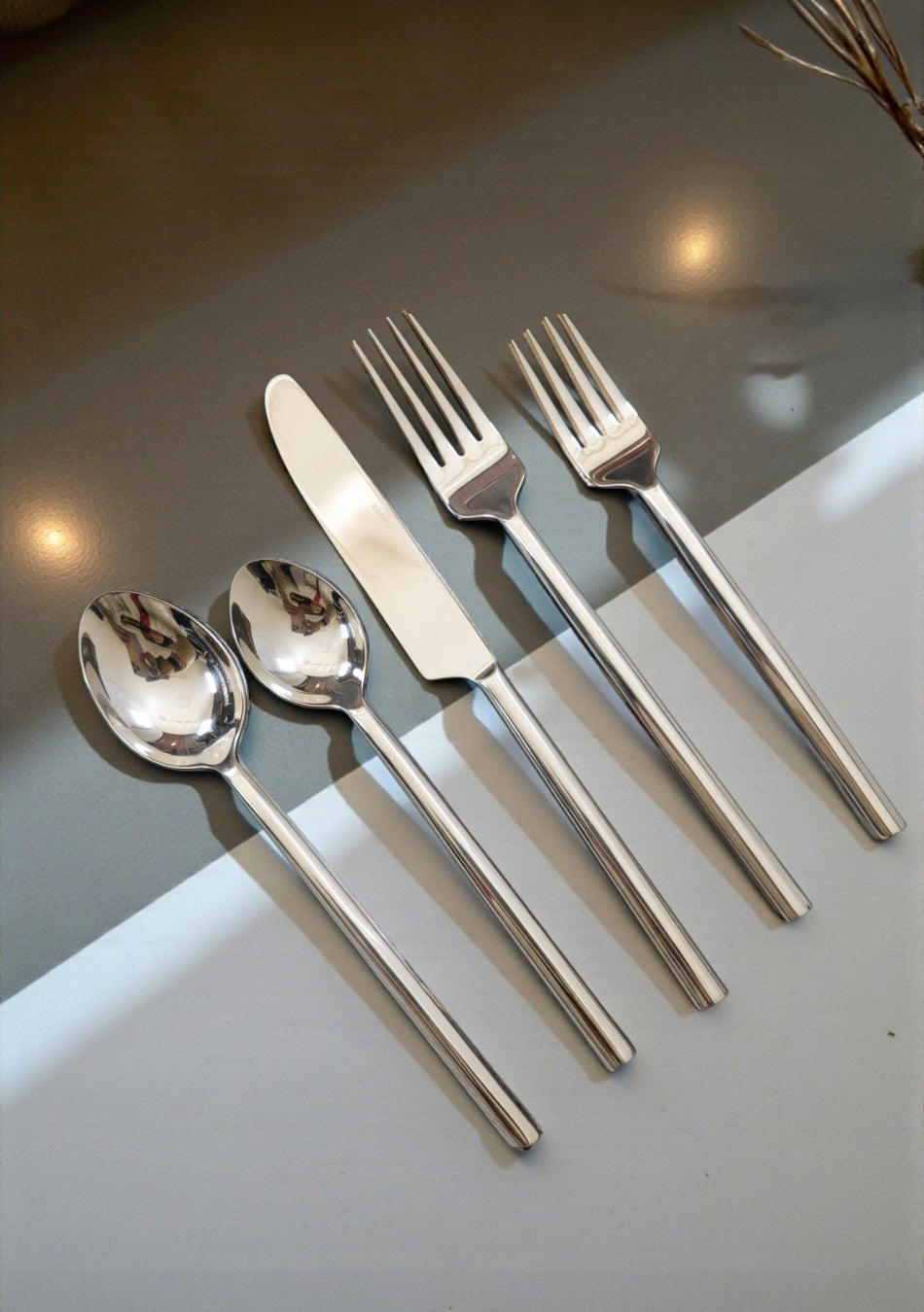 Metal Silver Shiny Stainless Steel Cutlery | Set of 5