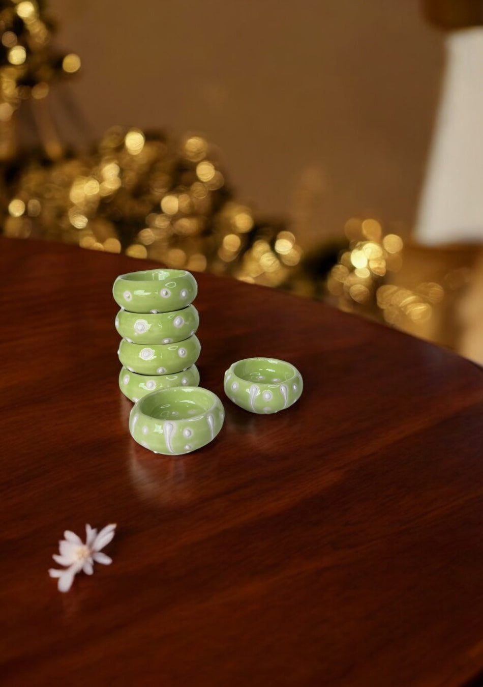 Lime Gleam Handcrafted Tea Light Holders