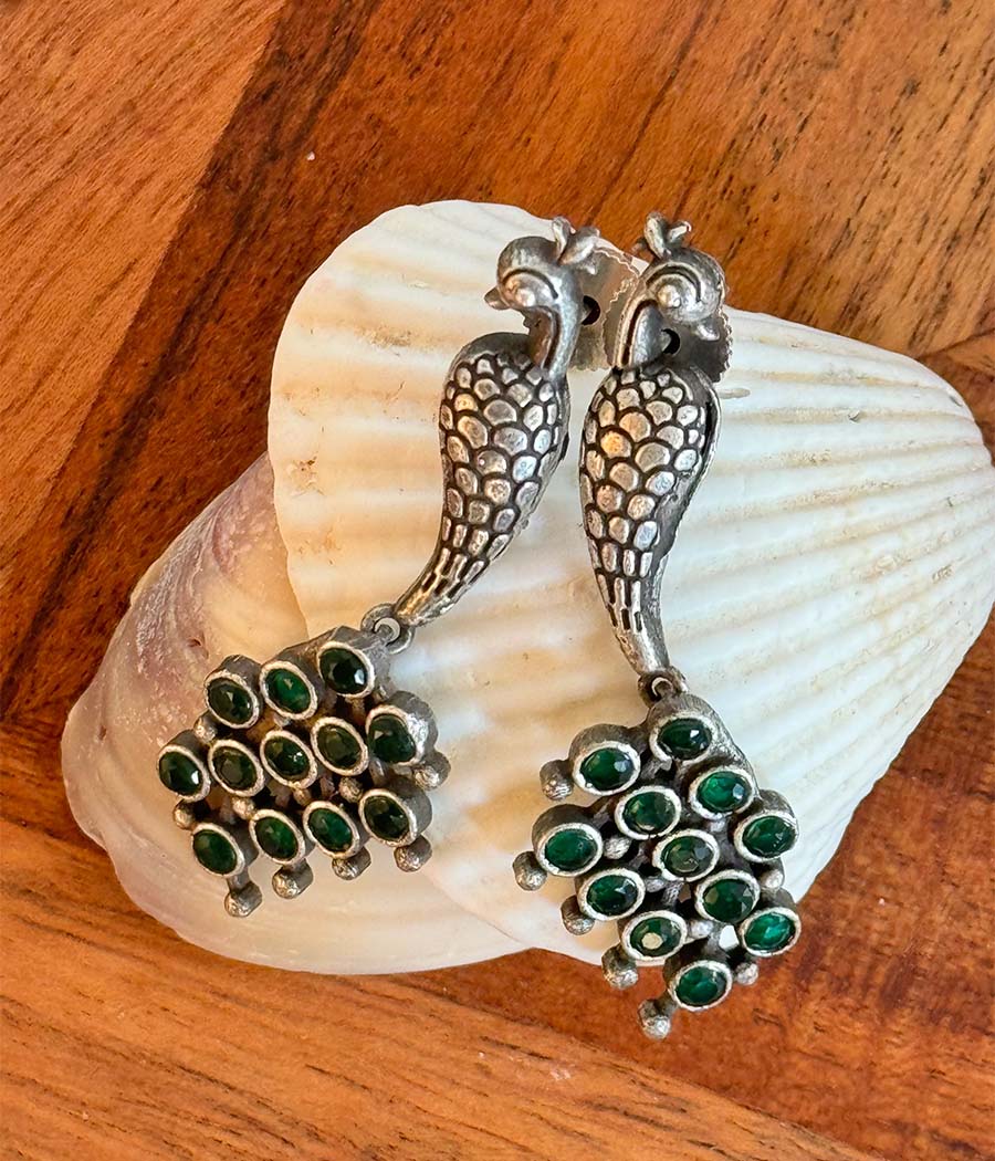 Peacock Jade Studs