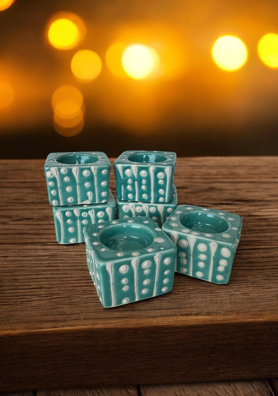 Aqua Dots Handcrafted Tea Light diya
