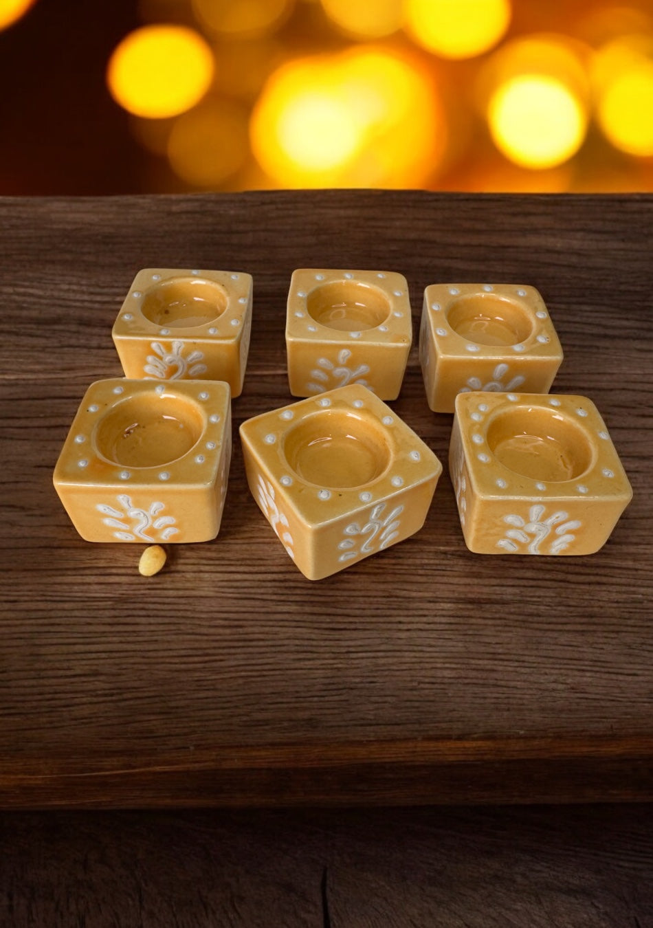 Amber Glow Handcrafted Tea Light Diya