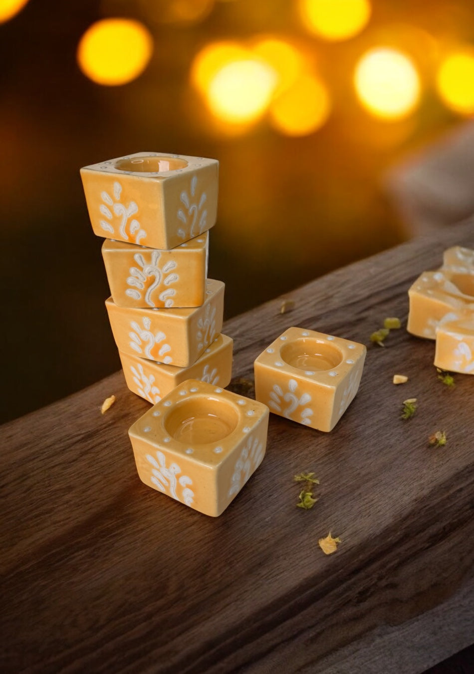 Amber Glow Handcrafted Tea Light Diya